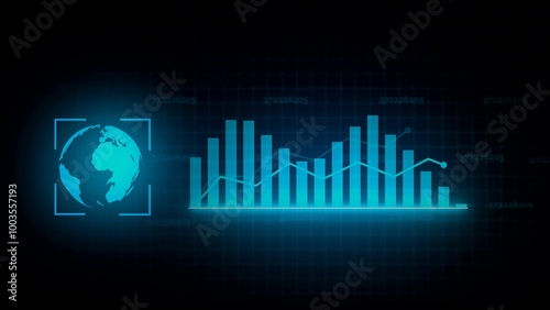 tech business graph illustration concept