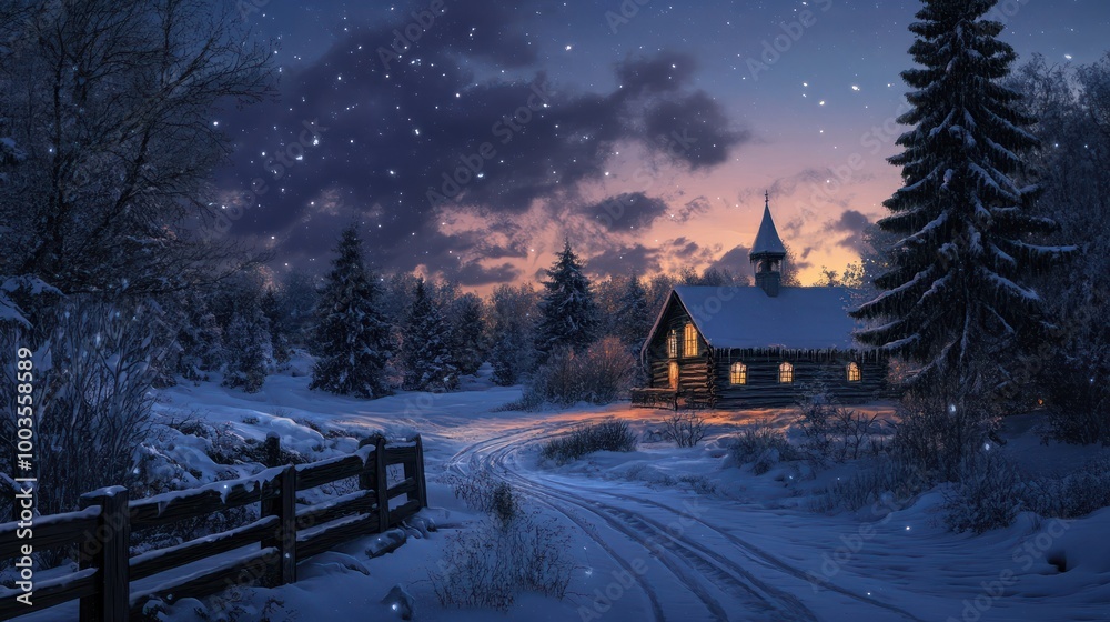 winter night landscape winter night landscape