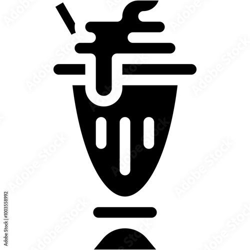 Vector Icon Milkshake, Drink, Beverage, Cream, Summer, Cold Drink