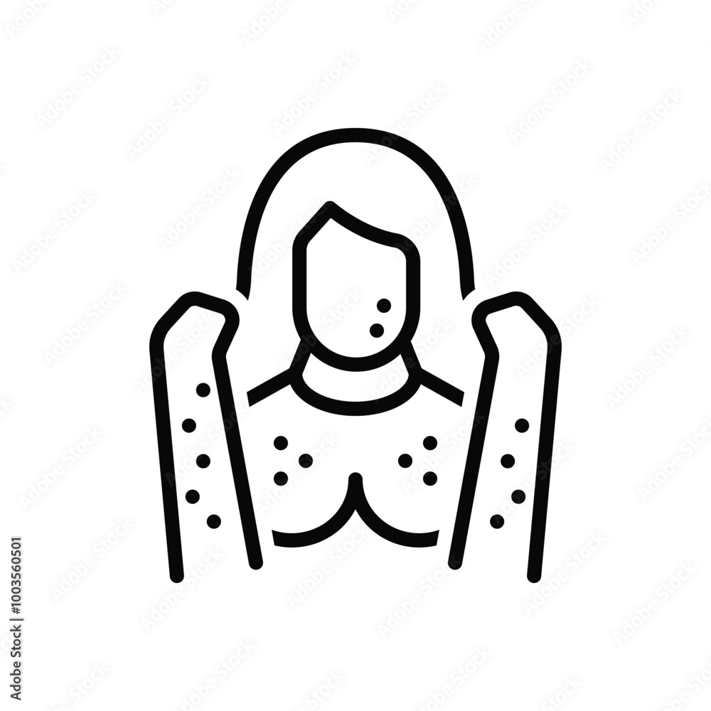 Black line icon for skin irritation Black line icon for skin irritation
