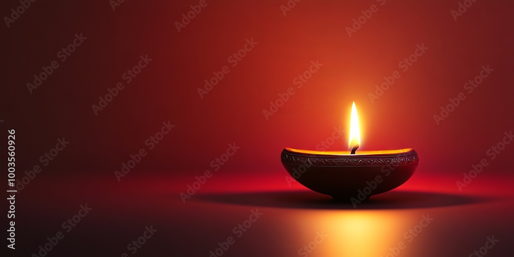 Minimalist Diwali background with a single lamp and a soft, warm glow. Minimalist Diwali background with a single lamp and a soft, warm glow.