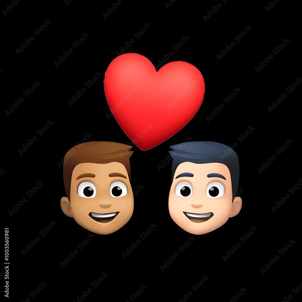 Two Men with Heart Emoji: A Symbol of Love and Friendship Two Men with Heart Emoji: A Symbol of Love and Friendship