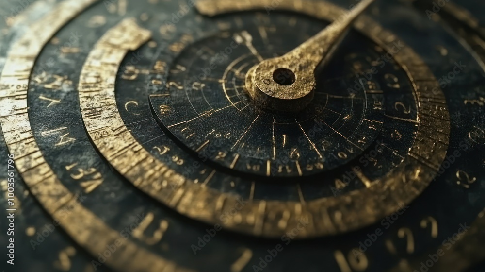 Antique Golden Astrolabe Close-up: Detailed View of Ancient Navigation and Timekeeping Instrument Antique Golden Astrolabe Close-up: Detailed View of Ancient Navigation and Timekeeping Instrument