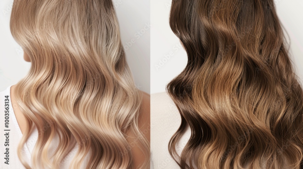 Beautiful Long Wavy Blonde and Brunette Hair on Women Beautiful Long Wavy Blonde and Brunette Hair on Women
