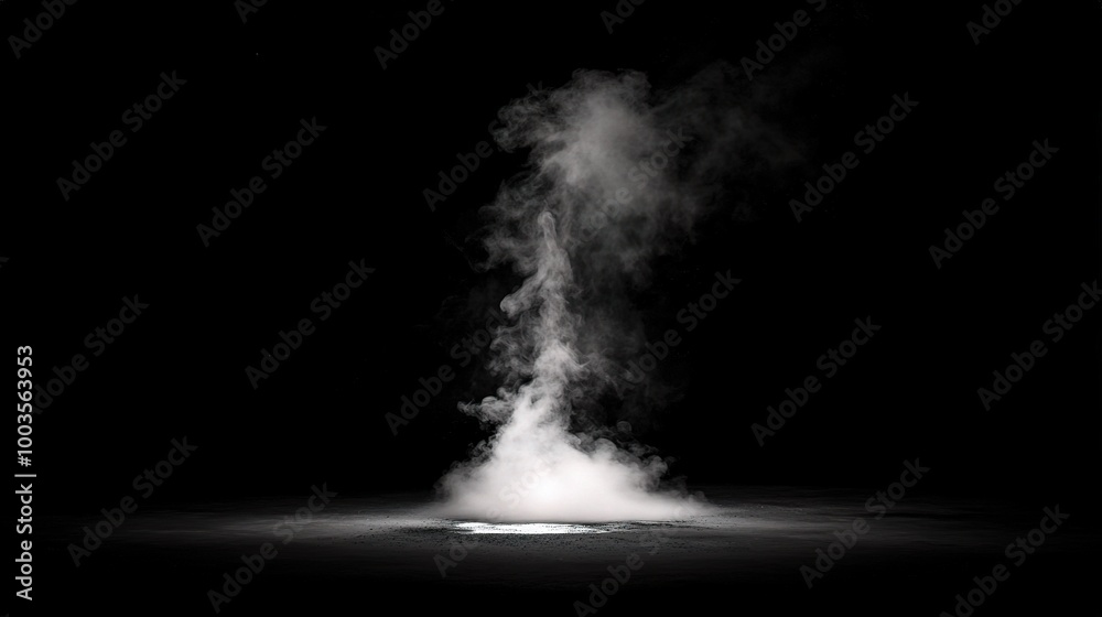 Fototapeta premium Mystical Smoke Rising in Dark Background