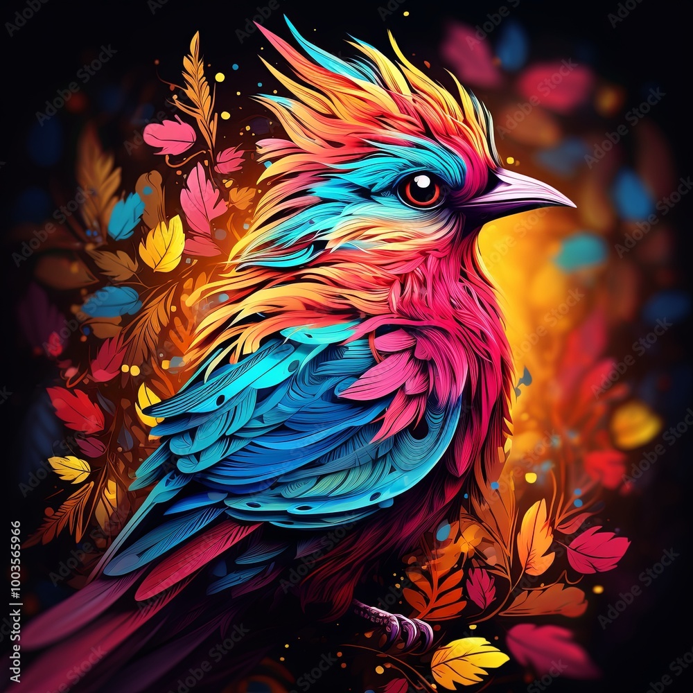 Fototapeta premium Illustration of a colorful bird.