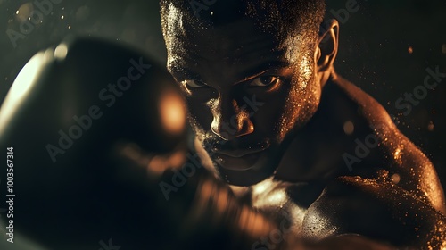 The Impact Zone: Boxer’s Punch Under Intense Lighting