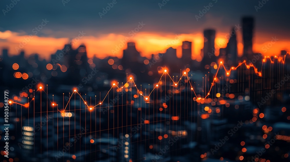 Obraz premium The pulse of financial success resonates in the heart of a modern city.