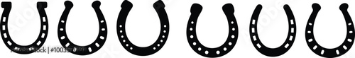 Horseshoe icon set. Luck symbol flat style. Horse shoes collection vector illustration