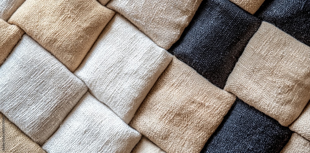 Stock of a black-and-white geometric fabric Stock of a black-and-white geometric fabric