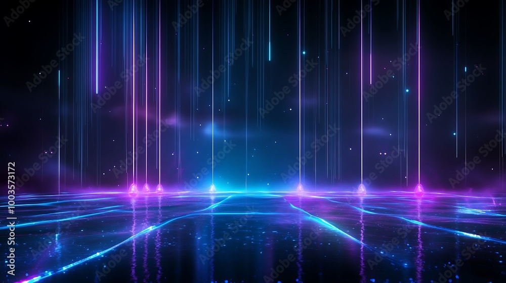 A vibrant digital background with colorful light streaks and a glowing grid, perfect for futuristic designs and technology themes. A vibrant digital background with colorful light streaks and a glowing grid, perfect for futuristic designs and technology themes.
