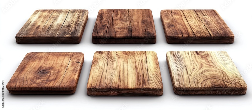 Six rustic wooden boards in different shades of brown. Six rustic wooden boards in different shades of brown.