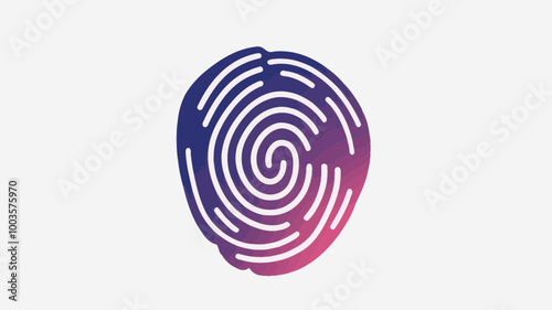 Gradient Fingerprint Icon for Technology and Security - Vector Illustration Representing Biometric Identification and Digital Privacy Concepts