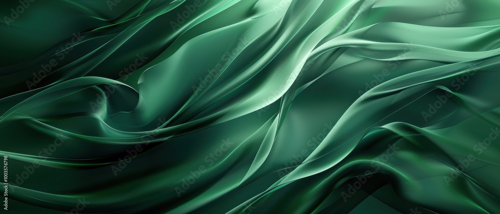 Obraz premium Abstract Green Swirls Background.