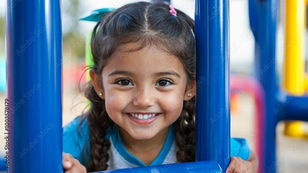 Smiling Girl on Playground Smiling Girl on Playground