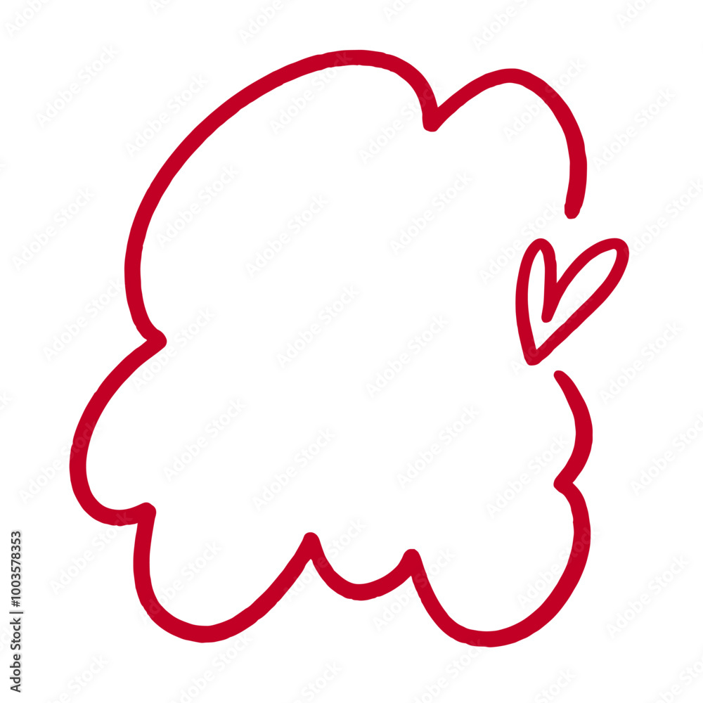 A Red Heart Cloud Outline Graphic that beautifully represents Love, Emotion, and Affection A Red Heart Cloud Outline Graphic that beautifully represents Love, Emotion, and Affection