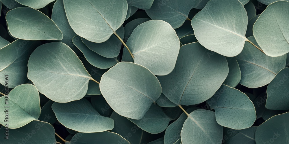 Eucalyptus Leaves in Full Frame Arrangement Eucalyptus Leaves in Full Frame Arrangement