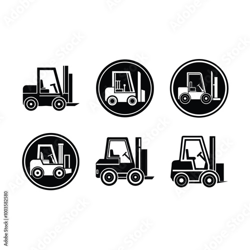 Forklift Vector Bundle: Generative AI Line Art & Graphic Design Files for Digital Creators