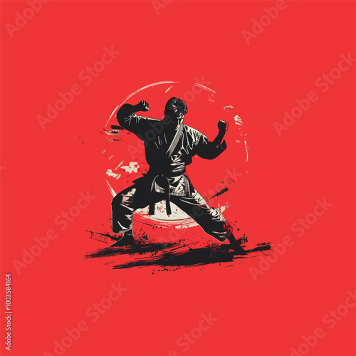 karate martial arts sport vector illustration

