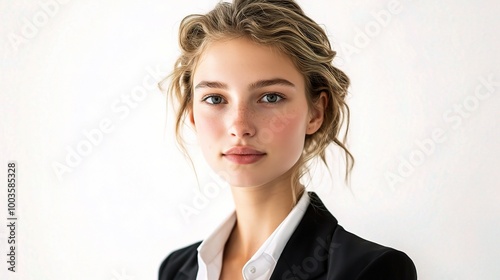 Professional Portrait of a Young Woman in Business Attire