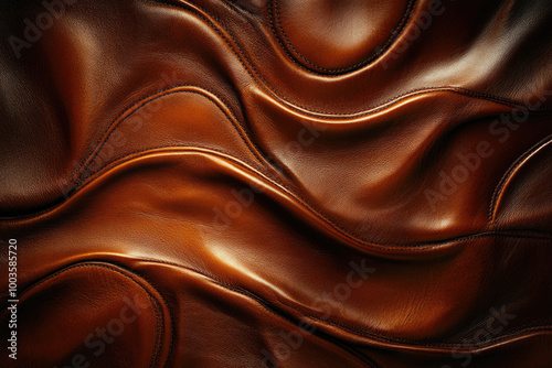 High-resolution photorealistic image of chocolate satin fabric. Created with Ai