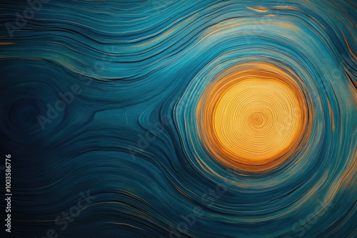 Abstract background with swirling blue and yellow patterns, resembling water ripples or waves. Created with Ai
