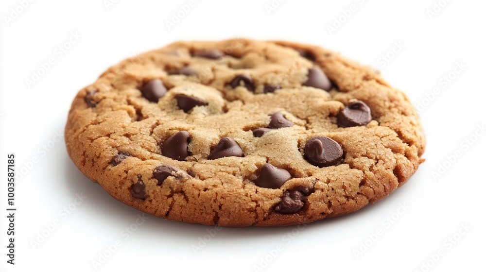 Chocolate chip cookie on a white isolated background. Chocolate chip cookie on a white isolated background.