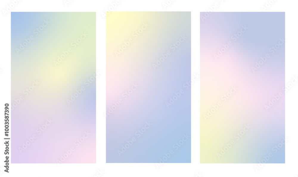Set of colorful pastel aesthetic gradient banners Set of colorful pastel aesthetic gradient banners