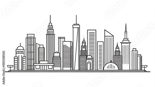City skyline drawing trend