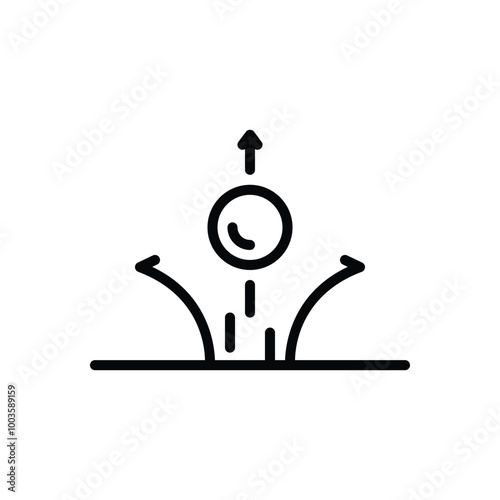 Black line icon for bounce