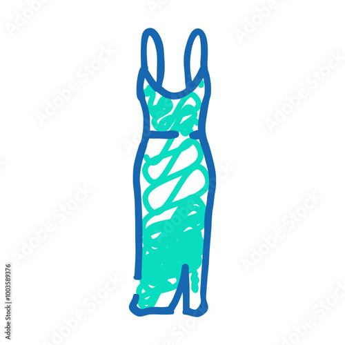 evening party dress doodle icon sketch vector. evening party dress sign. isolated symbol illustration