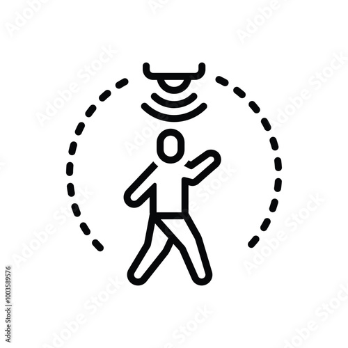 Black line icon for motion sensor