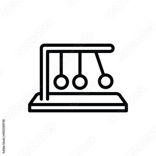 Black line icon for newtons cradle