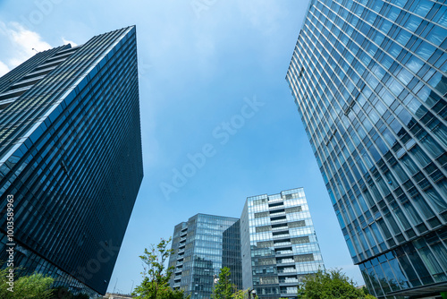 Modern office building in the financial center，hangzhou,china