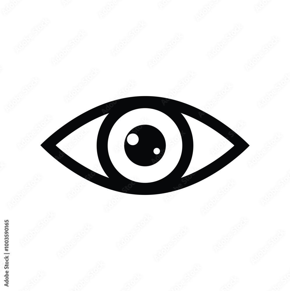 Eye icon black Eye icon on white background, isolated vector illustration for optical logos and other eye related medical usage Eye icon black Eye icon on white background, isolated vector illustration for optical logos and other eye related medical usage