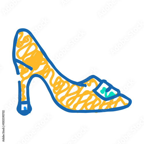 pumps and slingbacks doodle icon sketch vector. pumps and slingbacks sign. isolated symbol illustration