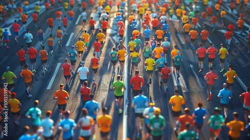 Powerful Image of a Marathon Race Dedicated to Cancer Awareness

 photo