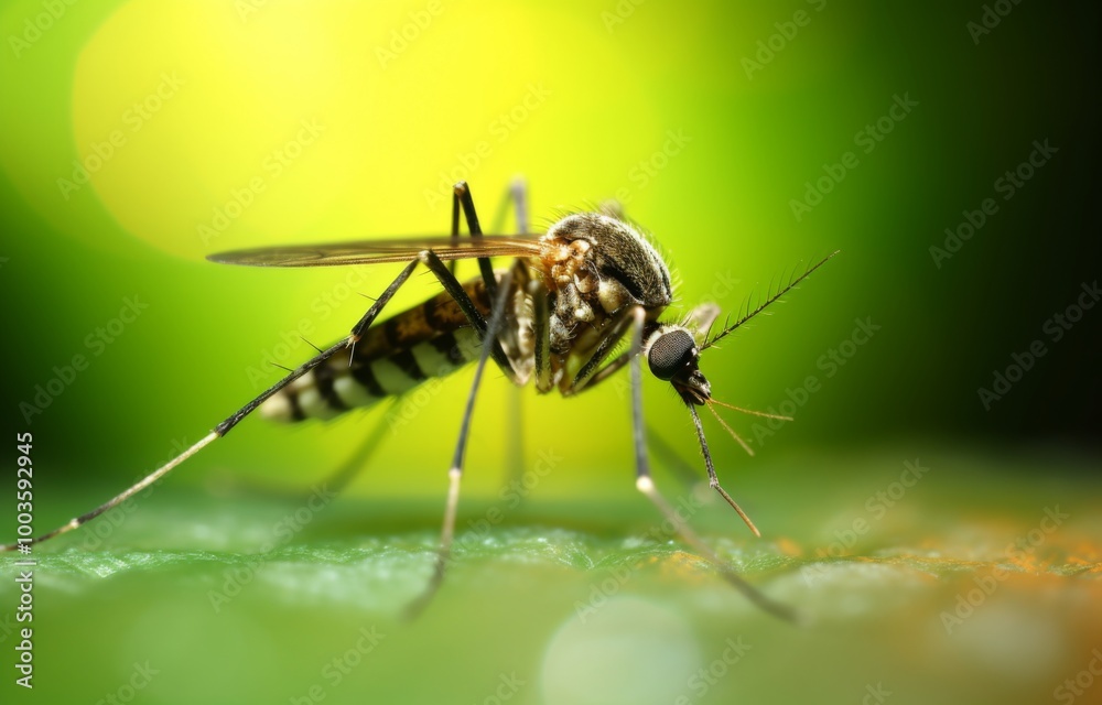 Close-up of a mosquito on skin, with a green background, macro photography, shallow depth of field, bokeh effect, soft lighting, on a summer day, Close-up of a mosquito on skin, with a green background, macro photography, shallow depth of field, bokeh effect, soft lighting, on a summer day,