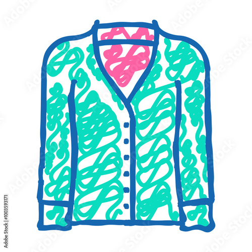cardigans clothing doodle icon sketch vector. cardigans clothing sign. isolated symbol illustration