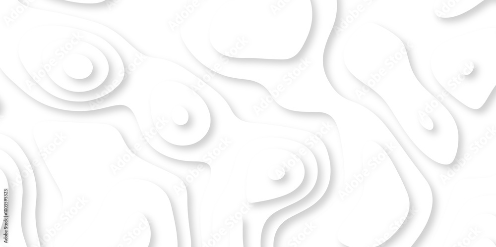 Abstract wavy line 3d paper cut white background with shadows. Abstract realistic papercut decoration textured with wavy layers. Topographic contour lines vector map seamless pattern vector. Abstract wavy line 3d paper cut white background with shadows. Abstract realistic papercut decoration textured with wavy layers. Topographic contour lines vector map seamless pattern vector.