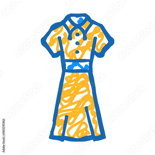 dresses day and casual doodle icon sketch vector. dresses day and casual sign. isolated symbol illustration