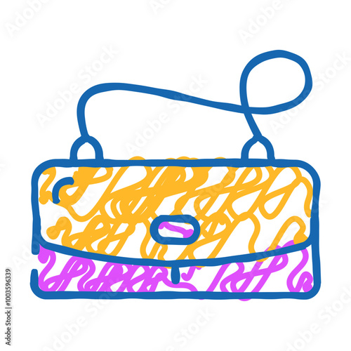 bag female accessory doodle icon sketch vector. bag female accessory sign. isolated symbol illustration