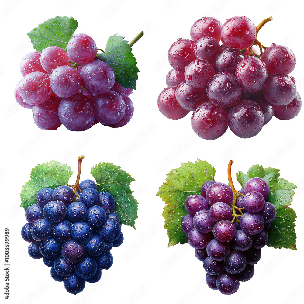 Close-Up of Drenched Grape with Water Droplets Close-Up of Drenched Grape with Water Droplets