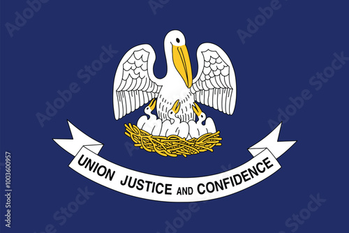 Official flag of the US state of Louisiana. Vector illustration
