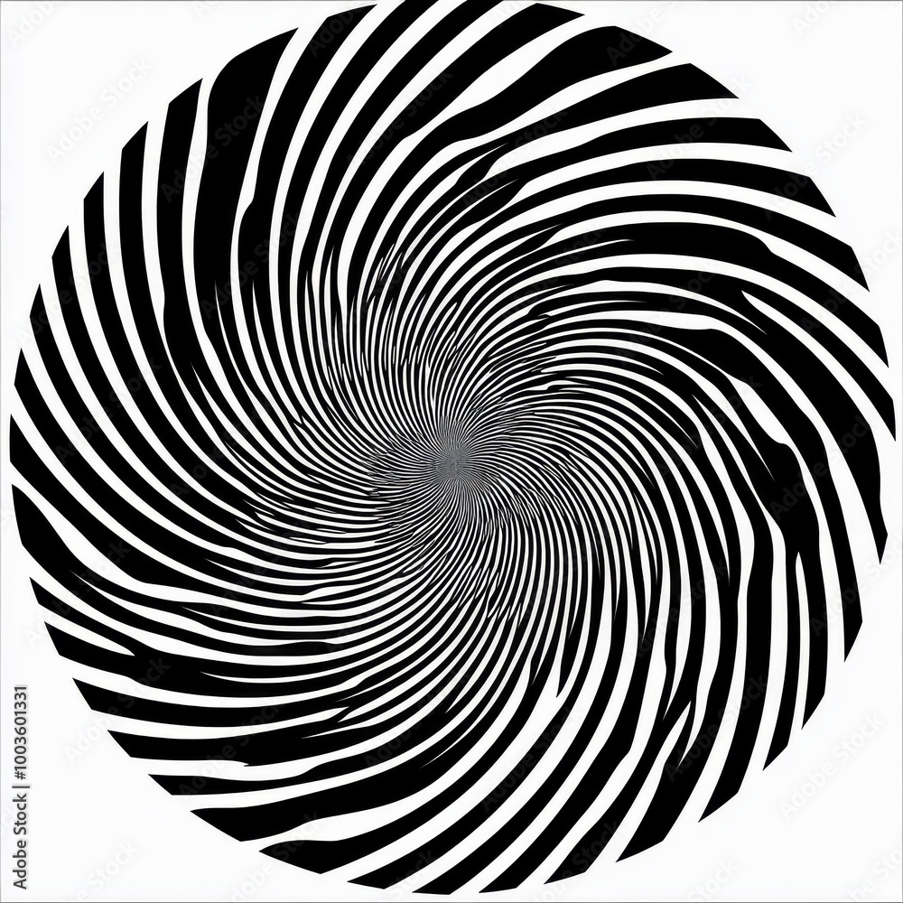 Spiral graphic element depicting the Doppler Effect in a striking black and white color scheme. Spiral graphic element depicting the Doppler Effect in a striking black and white color scheme.