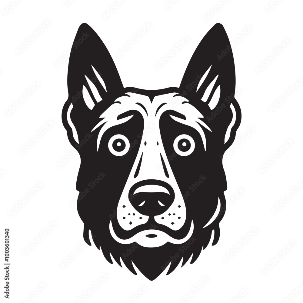Dutch Shepherd Dog Face Clipart Design - Dog Face Logo - Dutch Shepherd Vector illustration in black and white
Dutch Shepherd Dog Face Clipart Design - Dog Face Logo - Dutch Shepherd Vector illustration in black and white