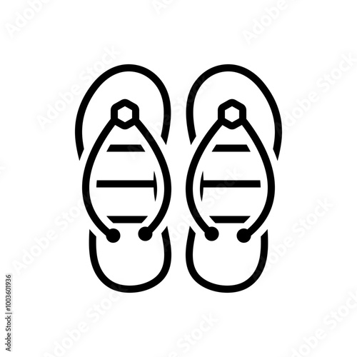Black line icon for flip flop
