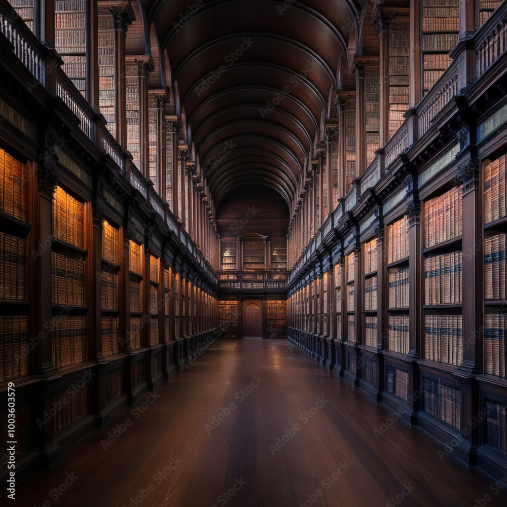 Photograph of books in the library
