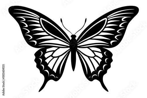  Swallowtail Butterfly Silhouette Featuring Intricate Wings Design