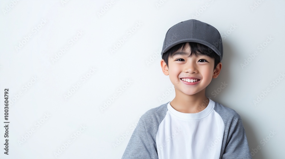 Asian boy wearing cap Asian boy wearing cap